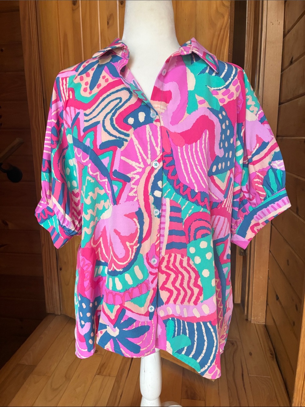 Boutique feminine bright color blouse